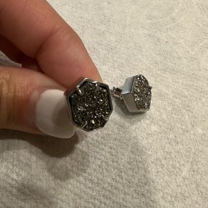 Silver sparkly Kendra Scott stud earrings